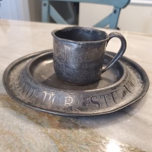 Antique Childs Plate & Cup